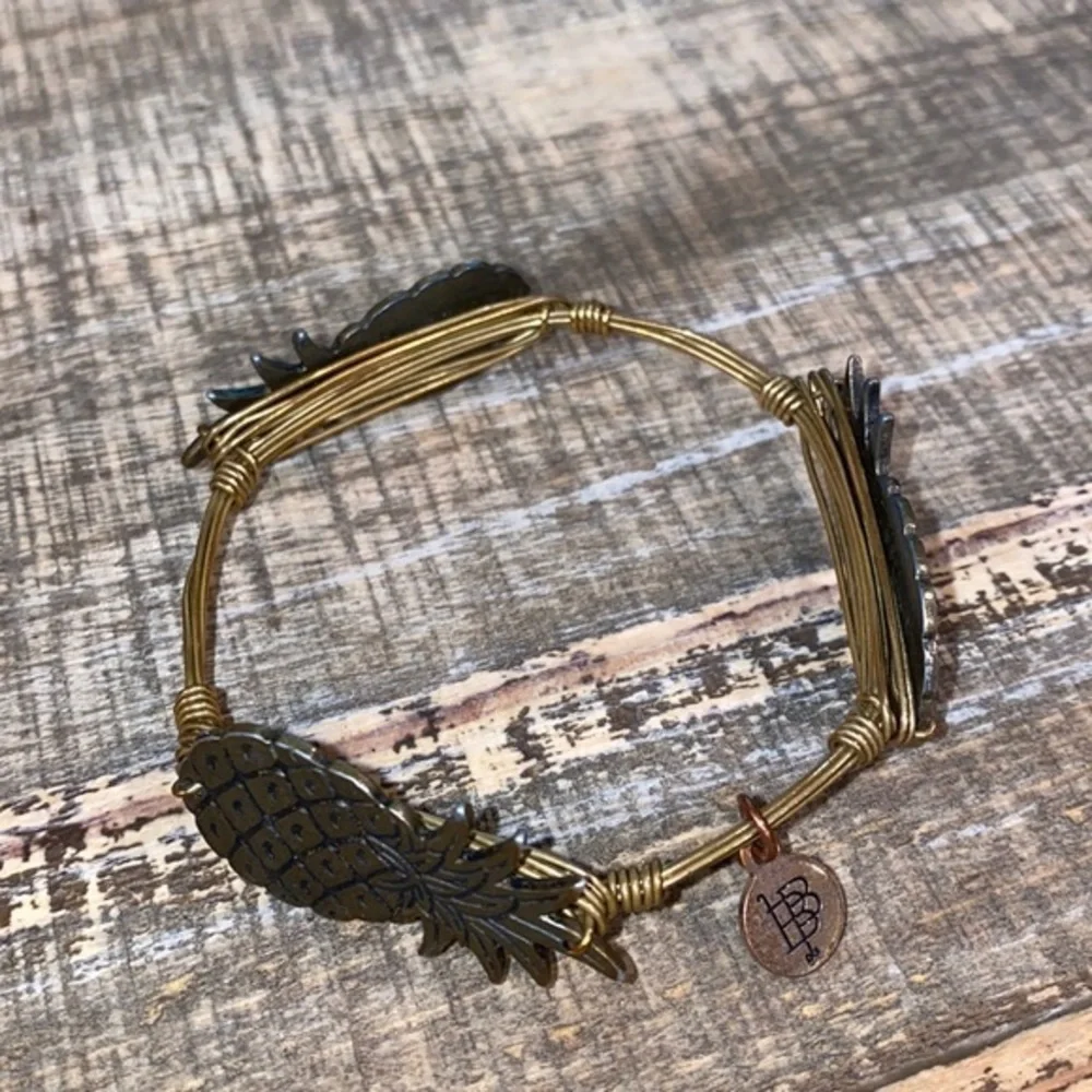Bourbon & Bow Ties Pineapple Wire Bangle Bracelet